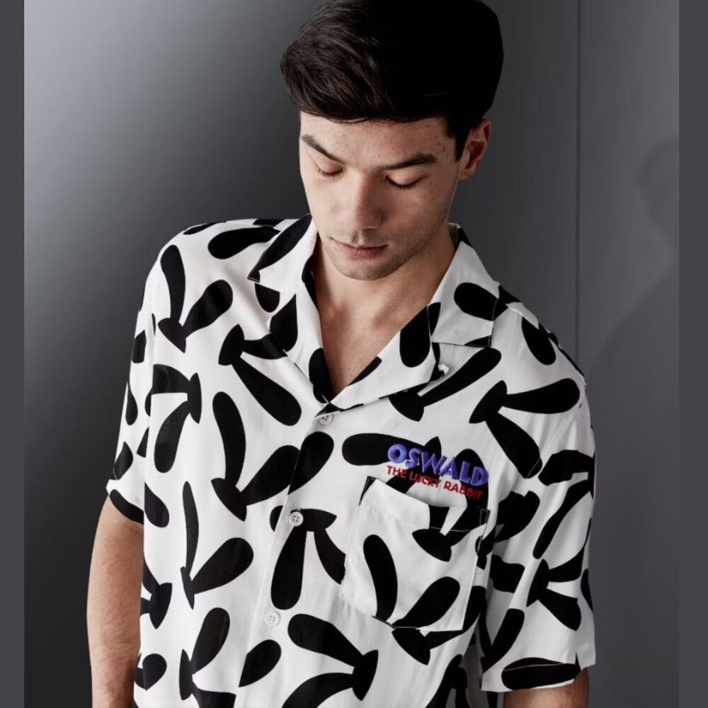 Disney100 Anniversary Oswald The Lucky Rabbit Woven Shirt -‎ SZ S